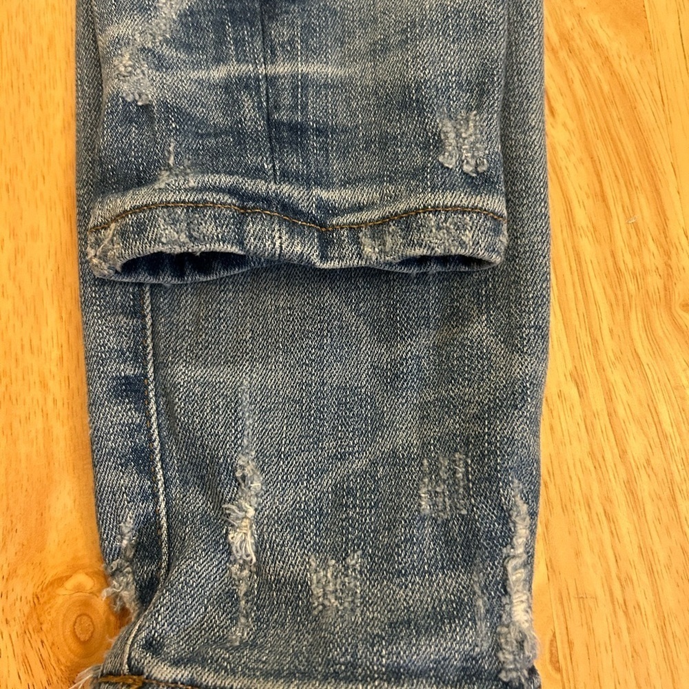 Madewell High Rise Skinny Blue Jeans Distressed Hem Edition With Rips - Picture 12 of 12
